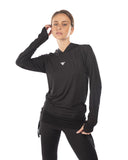 Long Sleeve Mesh Sweatshirt In Black - Fit Freak
