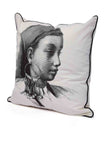 Woman With Earrings Cushion Home Cushions & Pillowcases Sahara by Shahira Fawzy One Size 