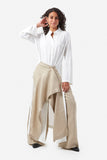 Glitter Linen & Poplin Jumpsuit Women Jumpsuits Mazoura Fashion Medium White 