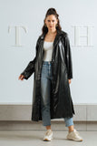 Trendy Leather Coat - Aida