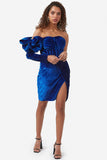 Velvet Dress Women Dresses Nary Aref 36 Blue 