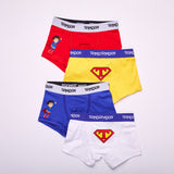 4 Boxer Yellow White Red Blue Print - Super T