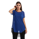 Eezeey Short Sleeves Coverup With Fringe For Women