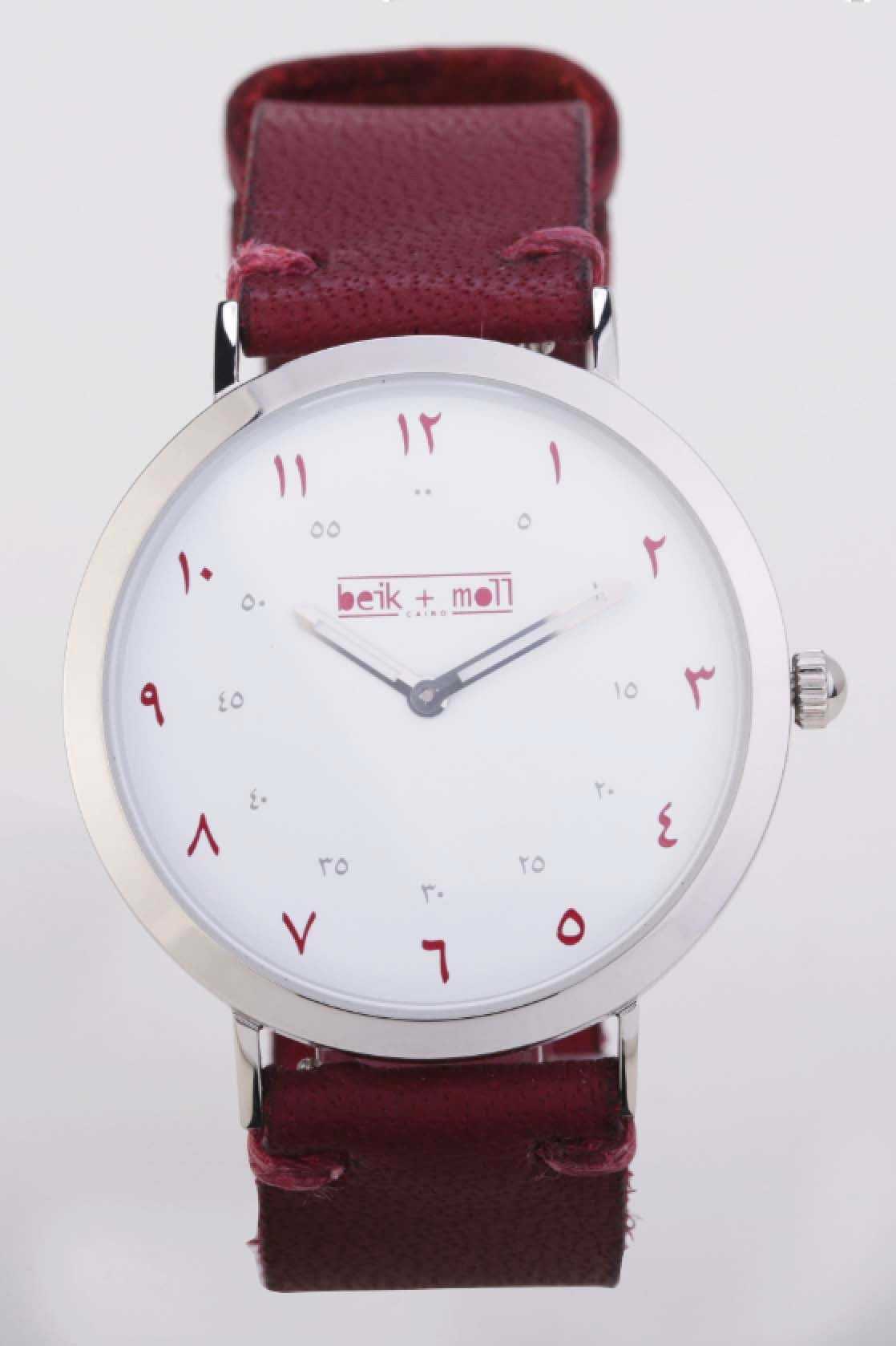 Watch with Arabic Dial Women Watches Beik and Moll Medium Maroon 