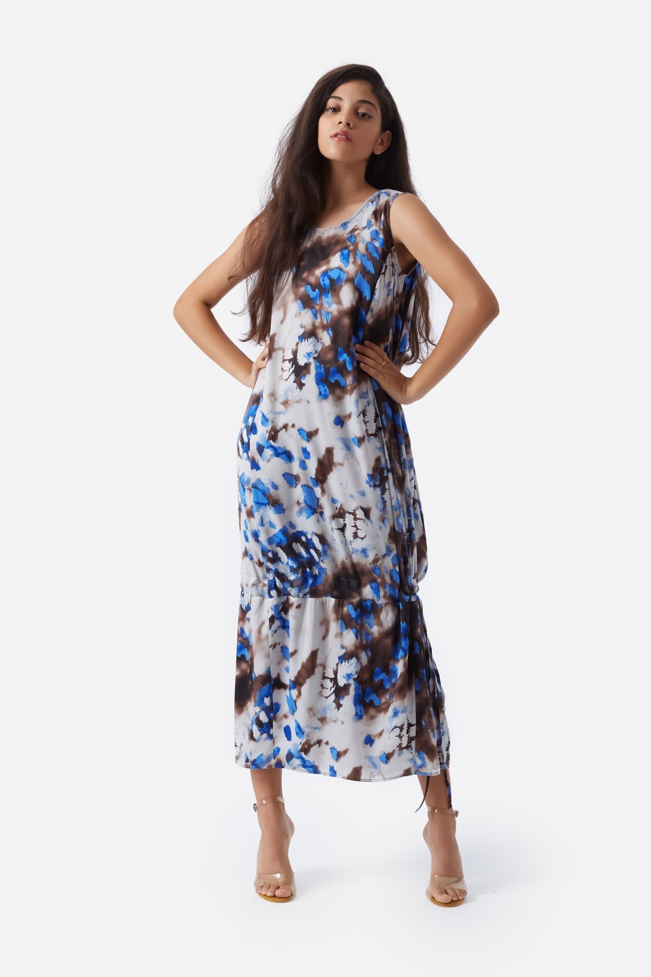 Beach Dress Women Dresses Mazoura Fashion Medium Beige/Blue 