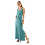 Striped Sleeveless Long Dress With Side Slits - Kady