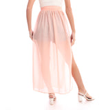 Side Lace Chiffon Plain Skirt - Kady