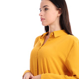 High Low Plain Buttoned Rayon Shirt - Kady