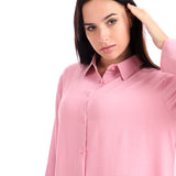 High Low Plain Buttoned Rayon Shirt - Kady