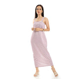 Sleeveless Striped Casual Dress - Kady