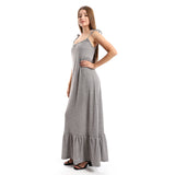 Knitted Wide Round Collar Tiered Casual Dress - Kady