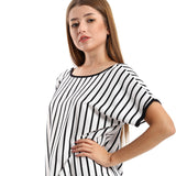 Deep Open Back Striped Tunic - Kady