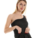 One Shoulder Knitted Pattern Casual Dress - Kady