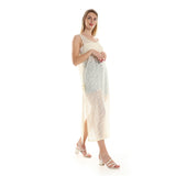 Knitted Cap Sleeves Long Casual Dress - Kady